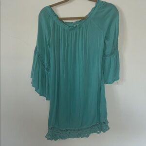 Anthropologie Flying Tomato off shoulder tunic bell sleeve